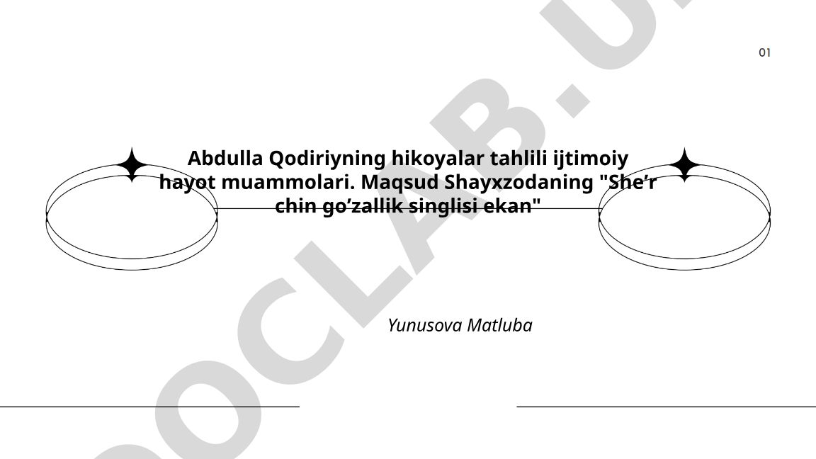 Abdulla Qodiriy hikoyalarida ijtimoiy hayot muammolari tahlili