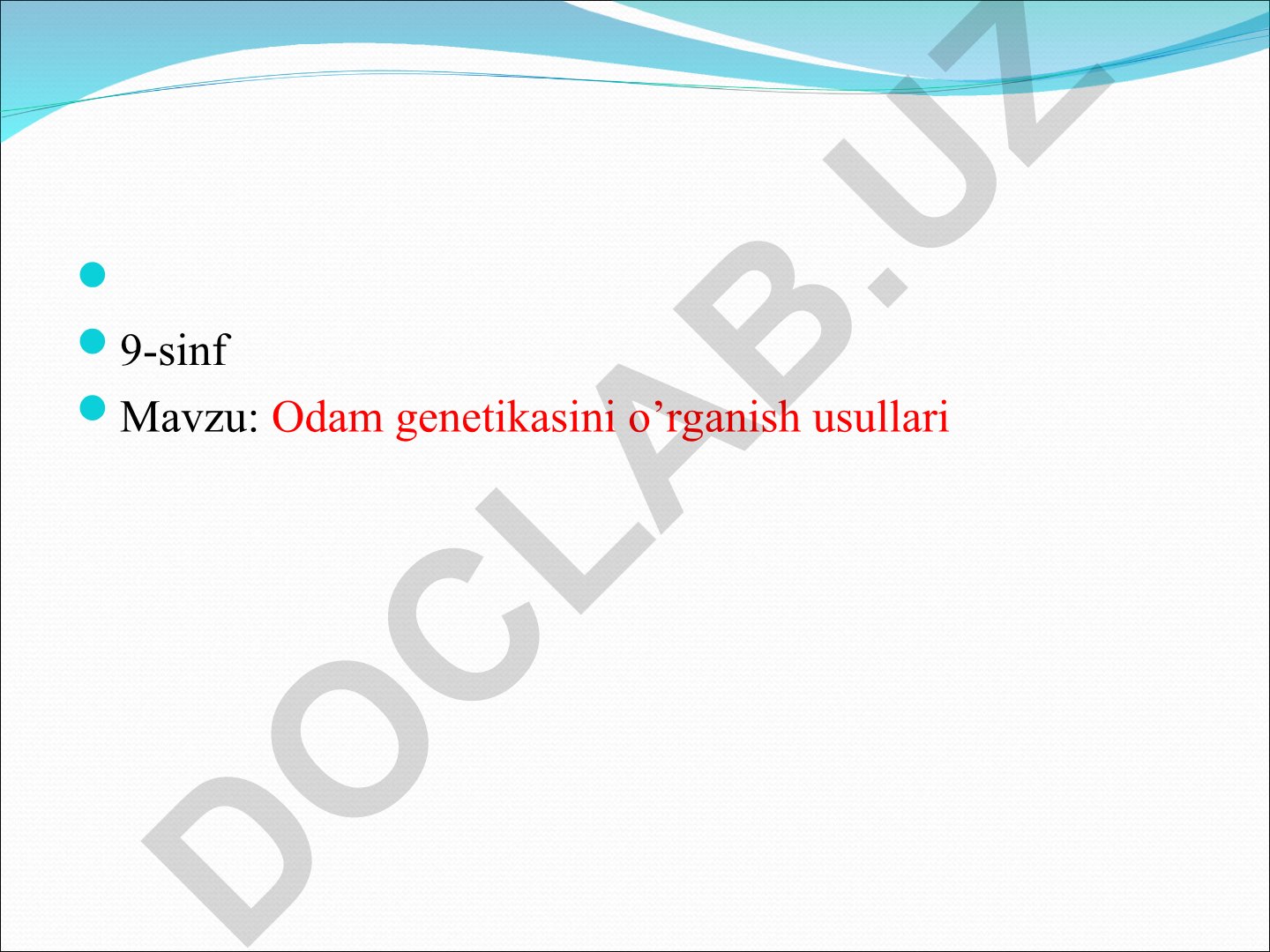 Odam genetikasini o’rganish usullari