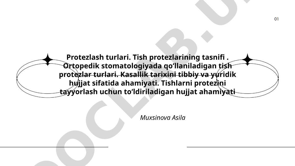 Protezlash turlari va tish protezlarining tasnifi