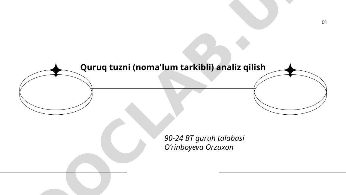 Quruq tuzni analiz qilish va fitoremediatsiya