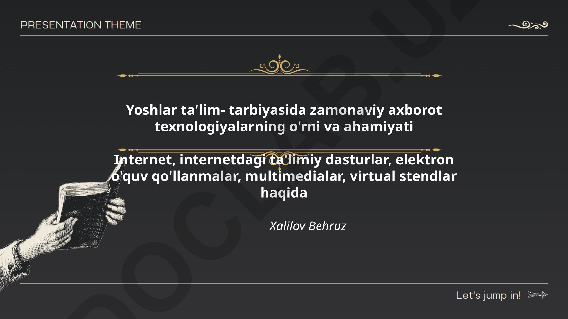 Yoshlar ta'lim-tarbiyasida zamonaviy axborot texnologiyalarning o'rni va ahamiyati