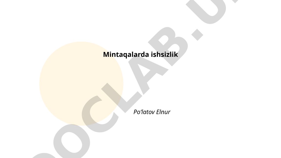 Mintaqalarda ishsizlik darajasi va hududiy farqlar