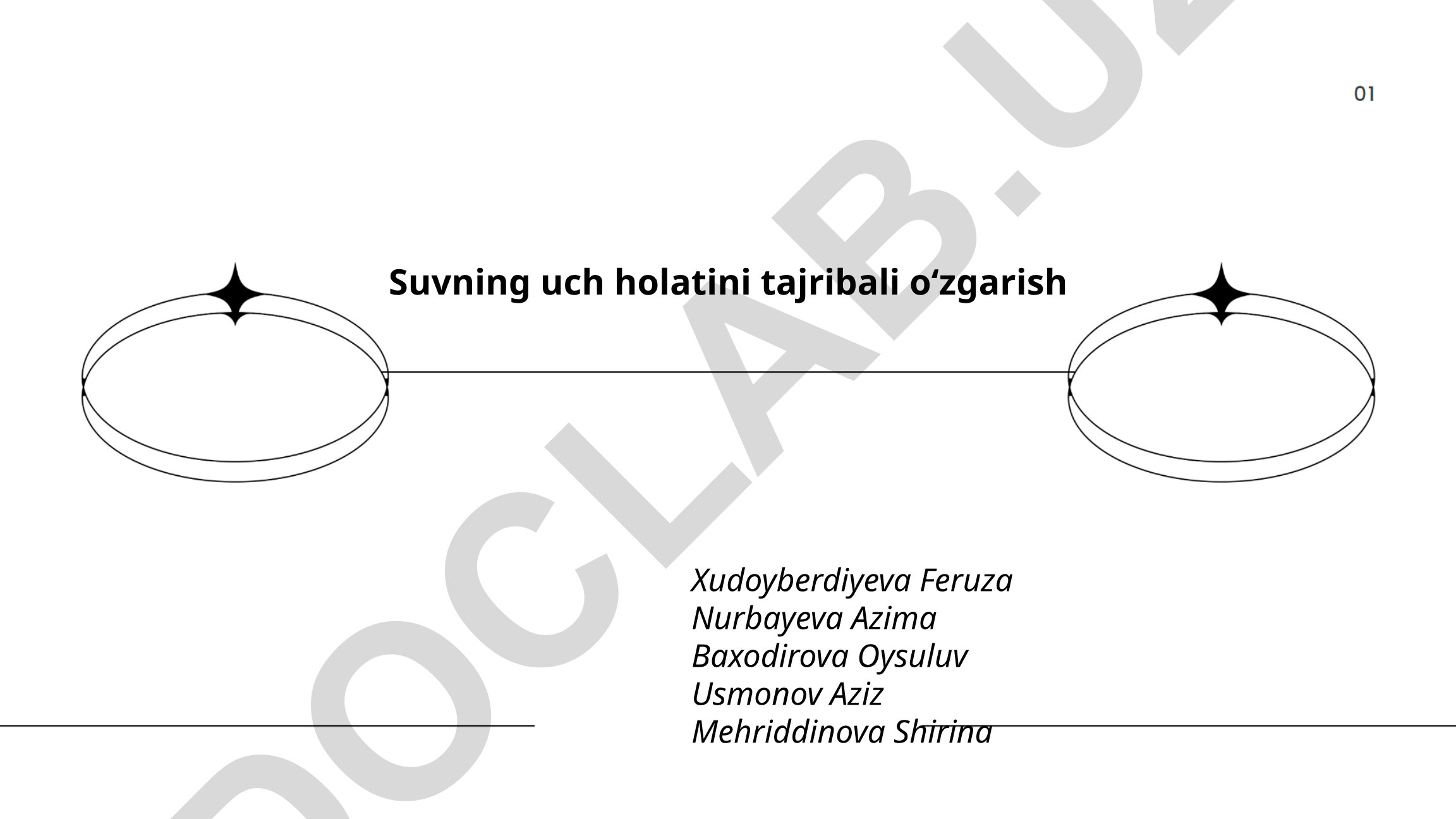 Suvning uch holatini tajribali o'zgarishi
