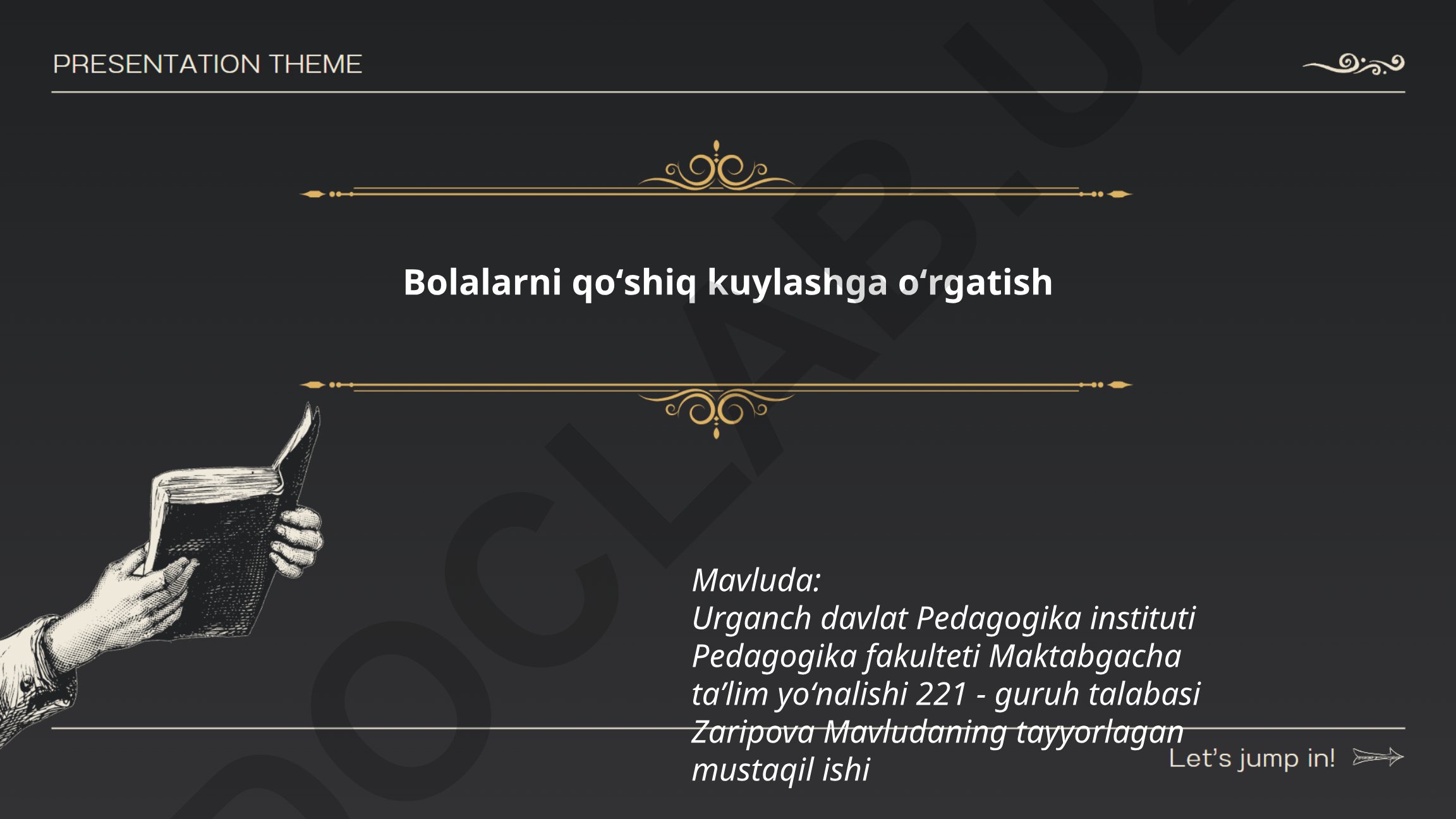 Bolalarni qoʻshiq kuylashga oʻrgatish