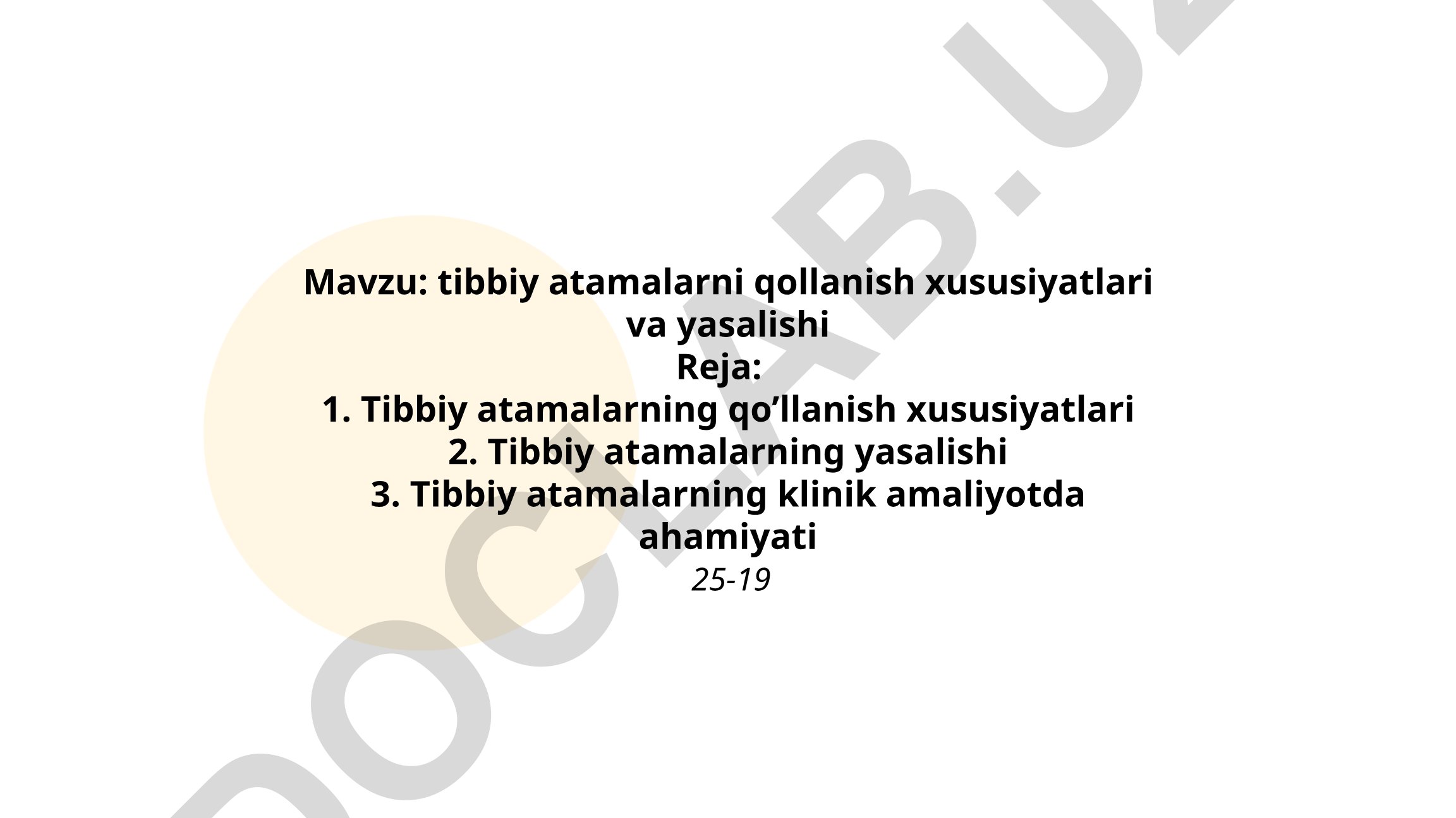 Tibbiy atamalarni qo'llanish xususiyatlari va yasalishi