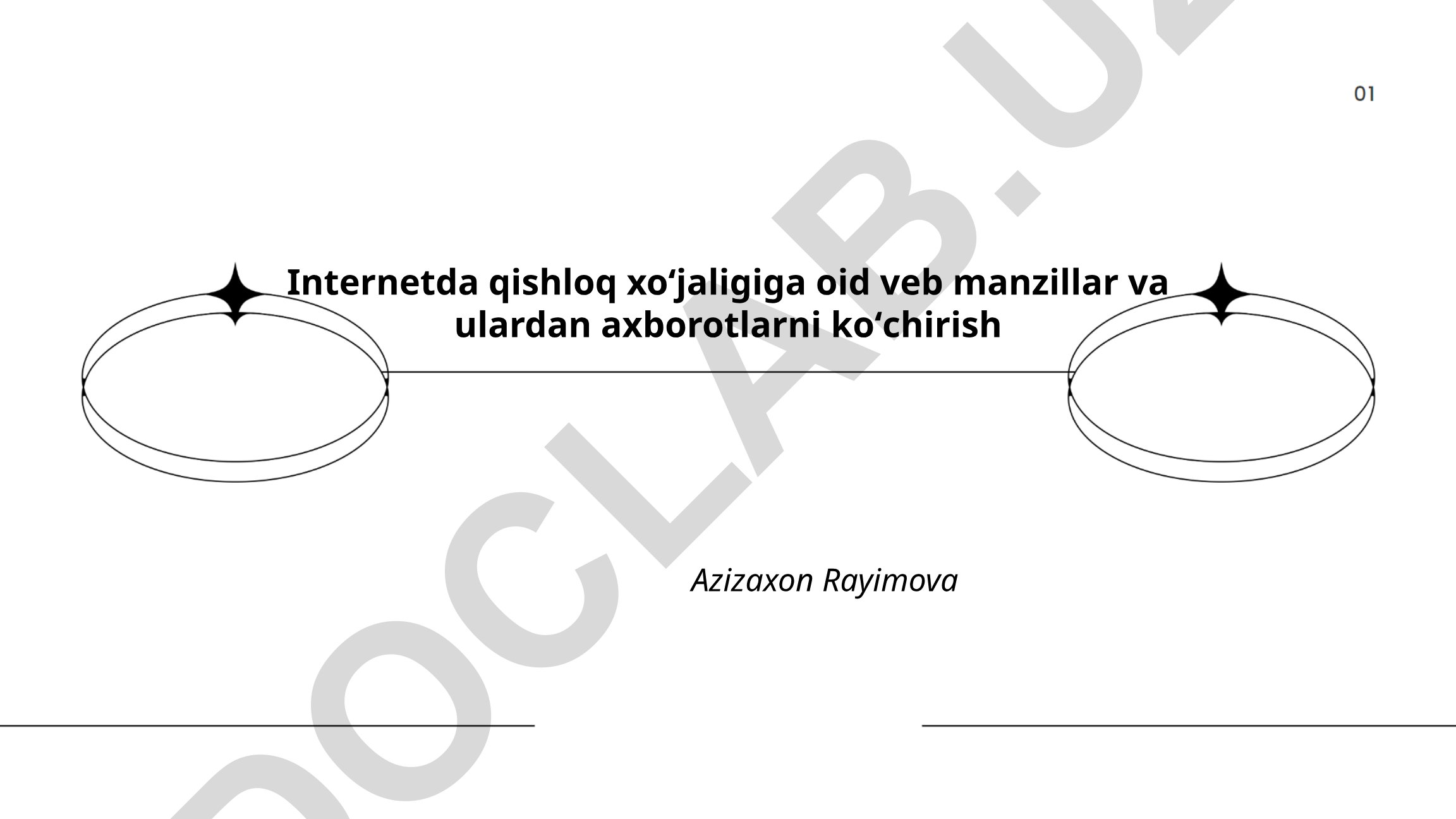 Internetda qishloq xoʻjaligiga oid veb manzillar va ulardan axborotlarni koʻchirish