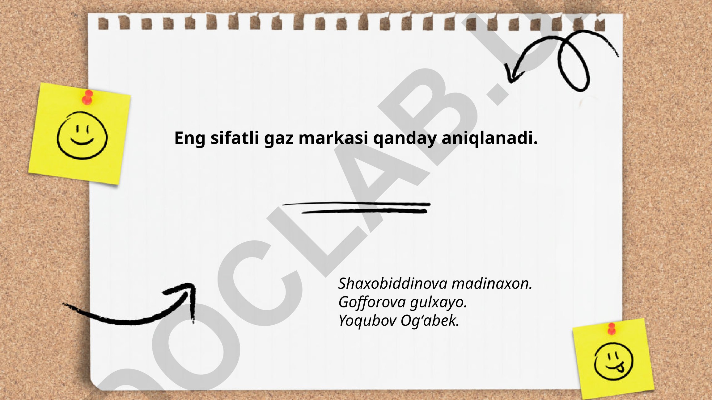Eng sifatli gaz markasini aniqlash usullari