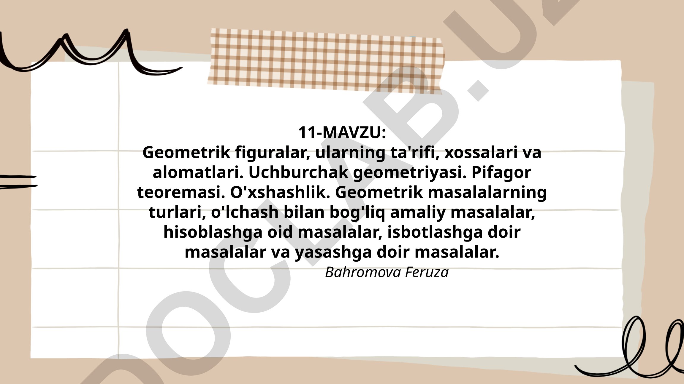 Geometrik figuralar, ularning ta'rifi, xossalari va alomatlari