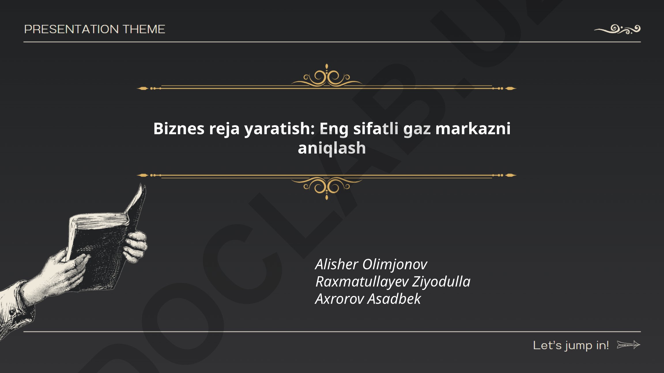 Eng sifatli gaz markazini aniqlash bo'yicha biznes reja