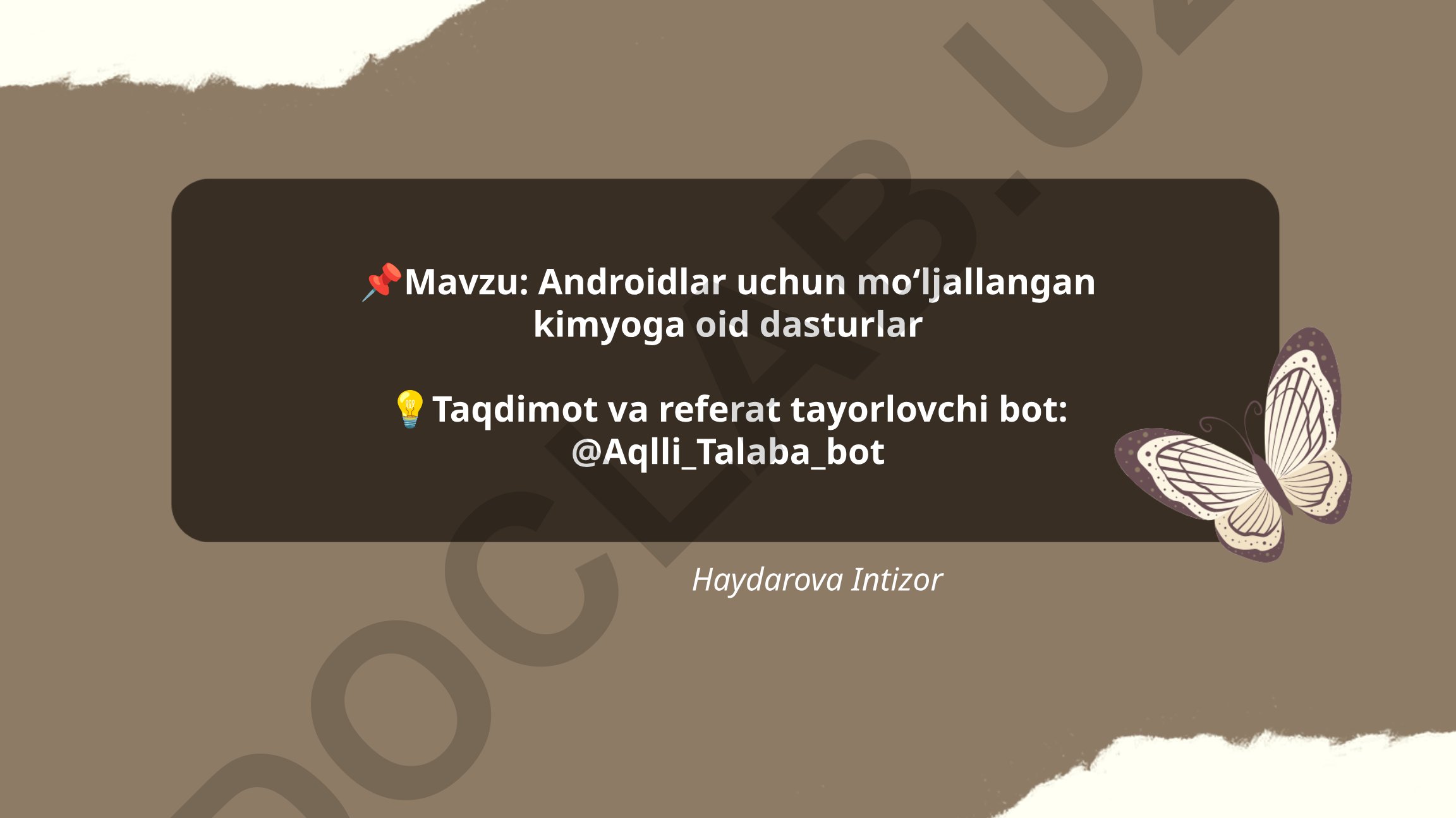 Androidlar uchun moʻljallangan kimyoga oid dasturlar