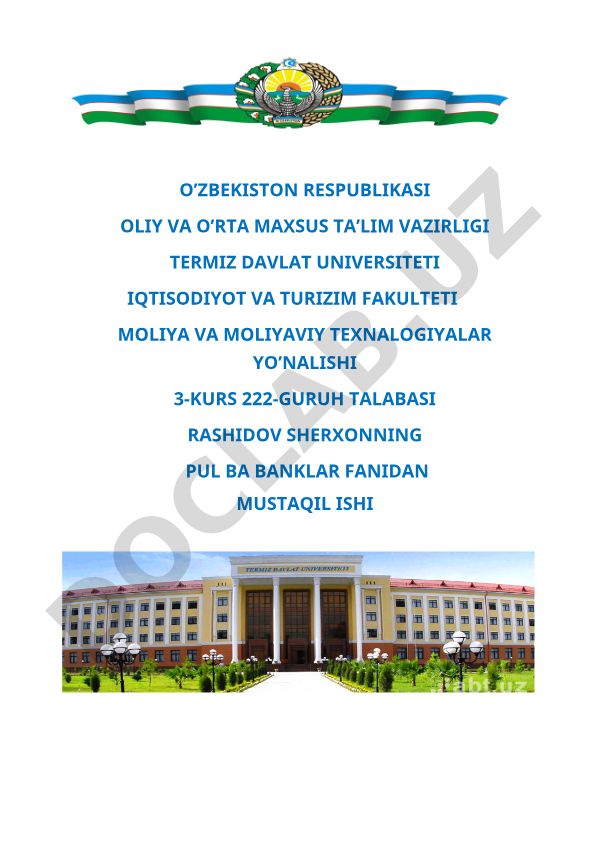 Banklarning kelib chiqishi va bank tizimi