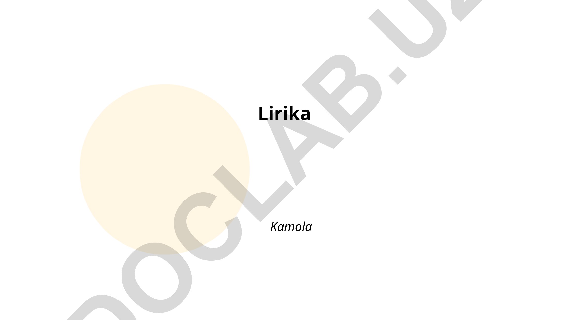 Lirika tushunchasi, tarixi va O'zbek lirikasi