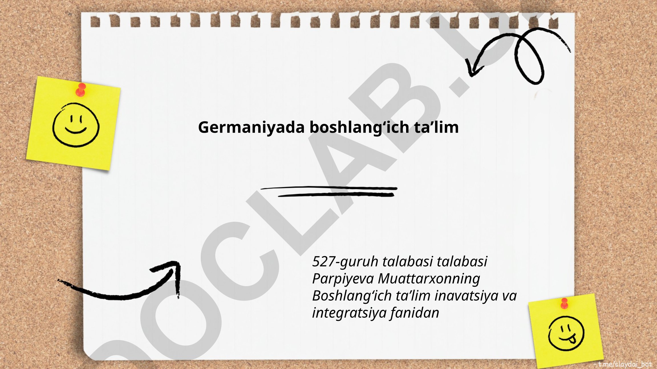 Germaniyada boshlangʻich taʼlim tizimi va maktab tuzilishi