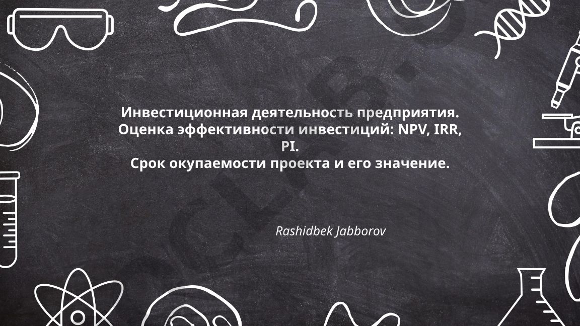 Инвестиционная деятельность предприятия и оценка эффективности инвестиций