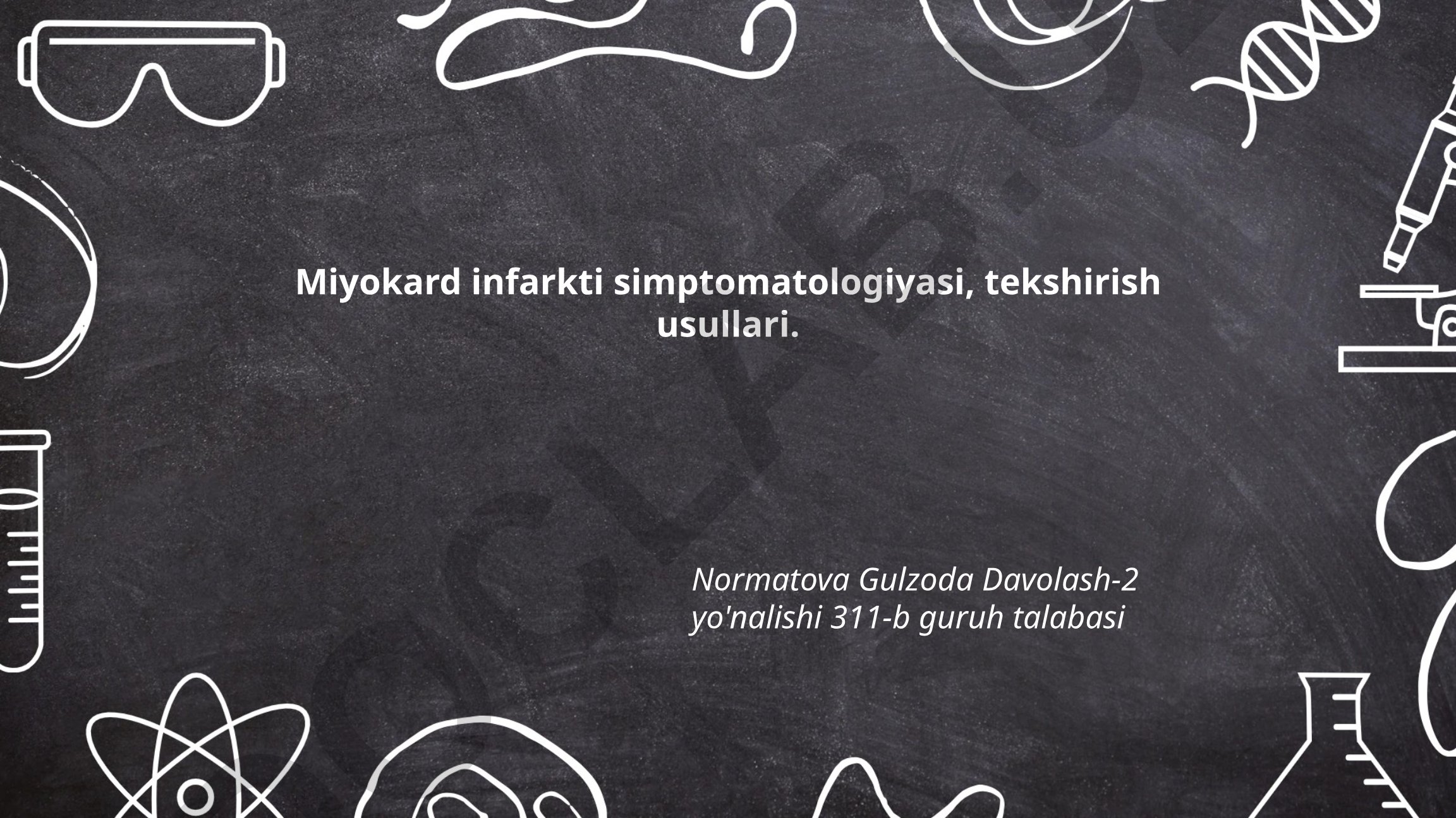 Miyokard infarkti simptomatologiyasi va tekshirish usullari