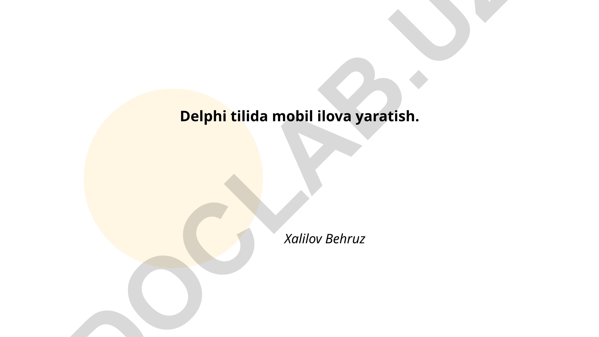 Delphi tilida mobil ilova yaratish