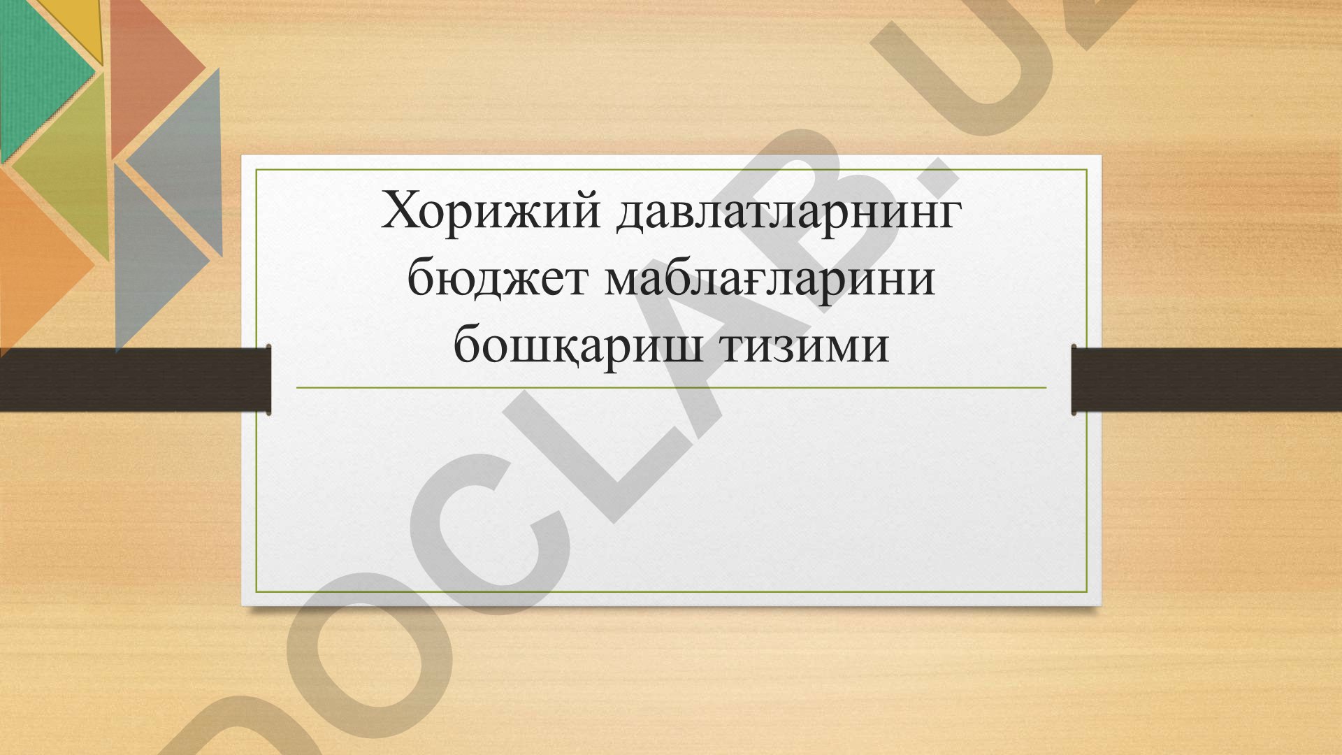 Хорижий давлатларнинг бюджет маблағларини бошқариш тизими