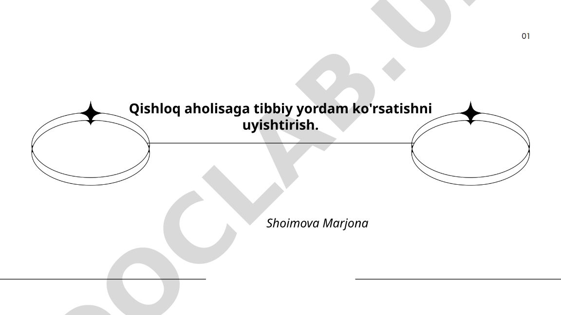 Qishloq aholisiga tibbiy yordam ko'rsatishni uyishtirish