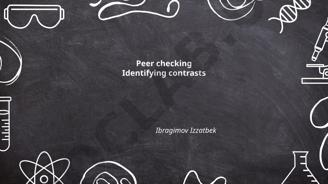 Peer checking Identifying contrasts