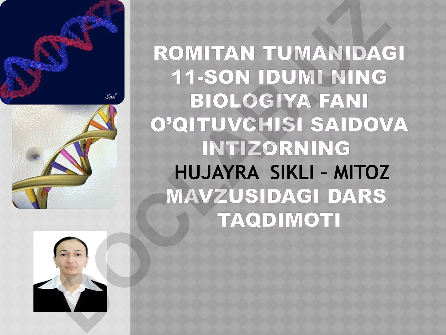 Hujayra sikli – mitoz mavzusidagi biologiya darsi