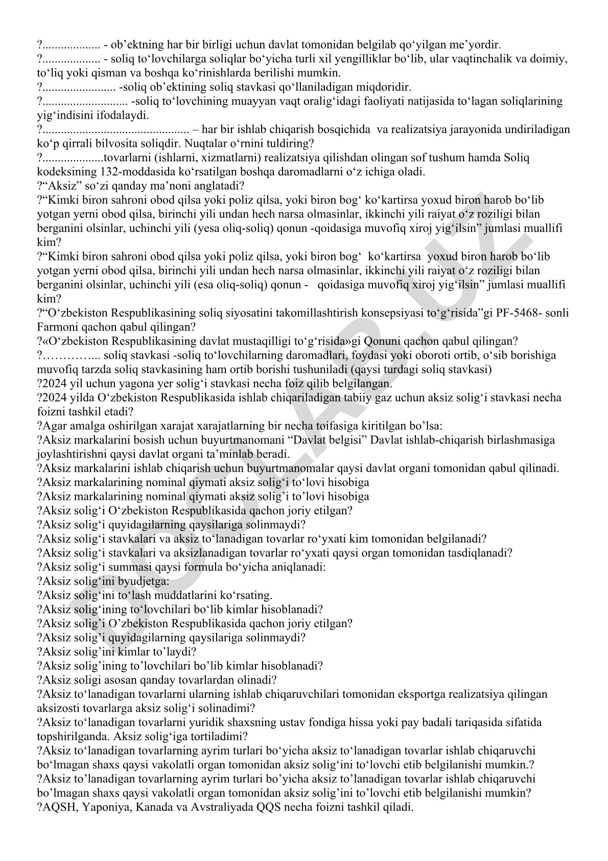 Soliqlar va soliq turlari