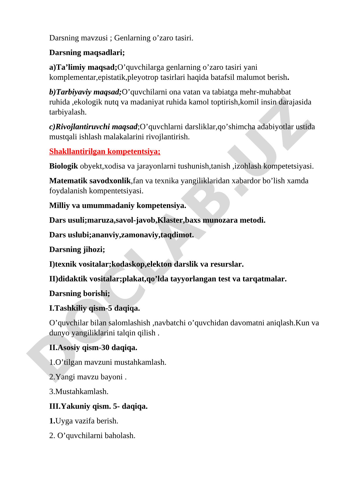 Genlarning o'zaro tasiri