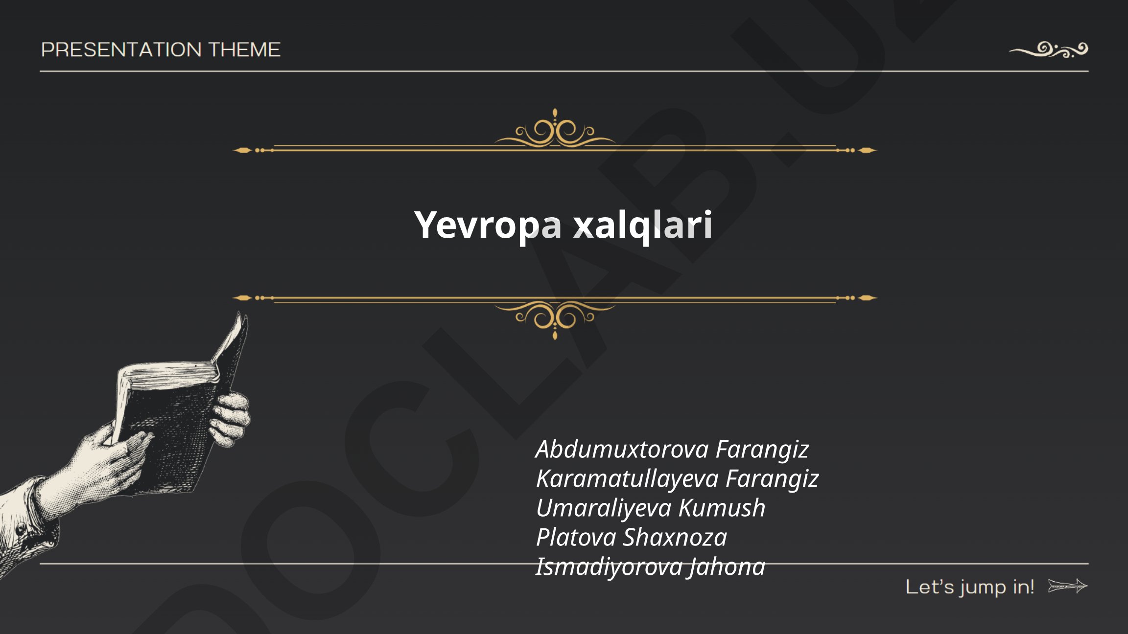 Yevropa xalqlarining tarixi va etnik tuzilishi