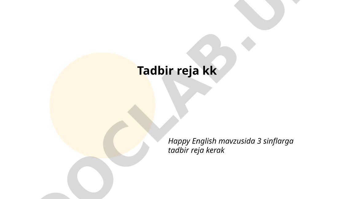 Happy English mavzusida 3-sinflar uchun tadbir rejasi