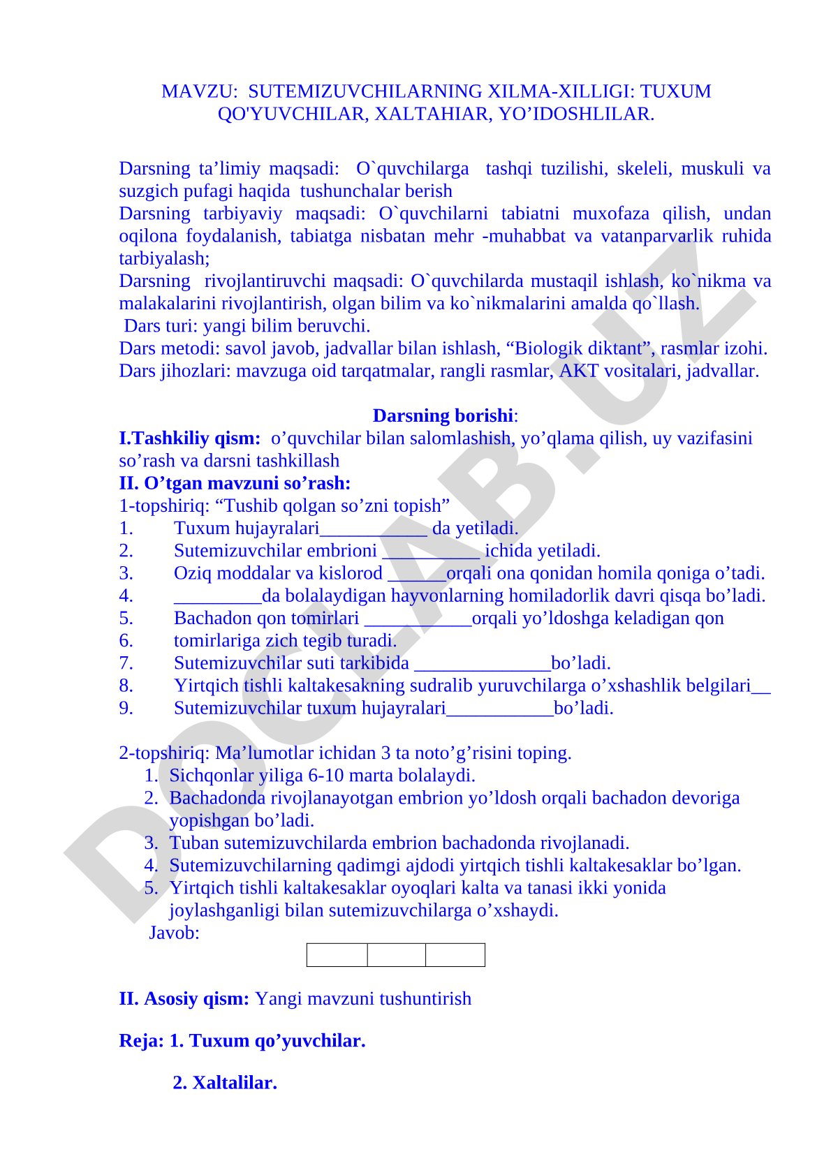 SUTEMIZUVCHILARNING XILMA-XILLIGI: TUXUM QO'YUVCHILAR, XALTAHIAR, YO’IDOSHLILAR.