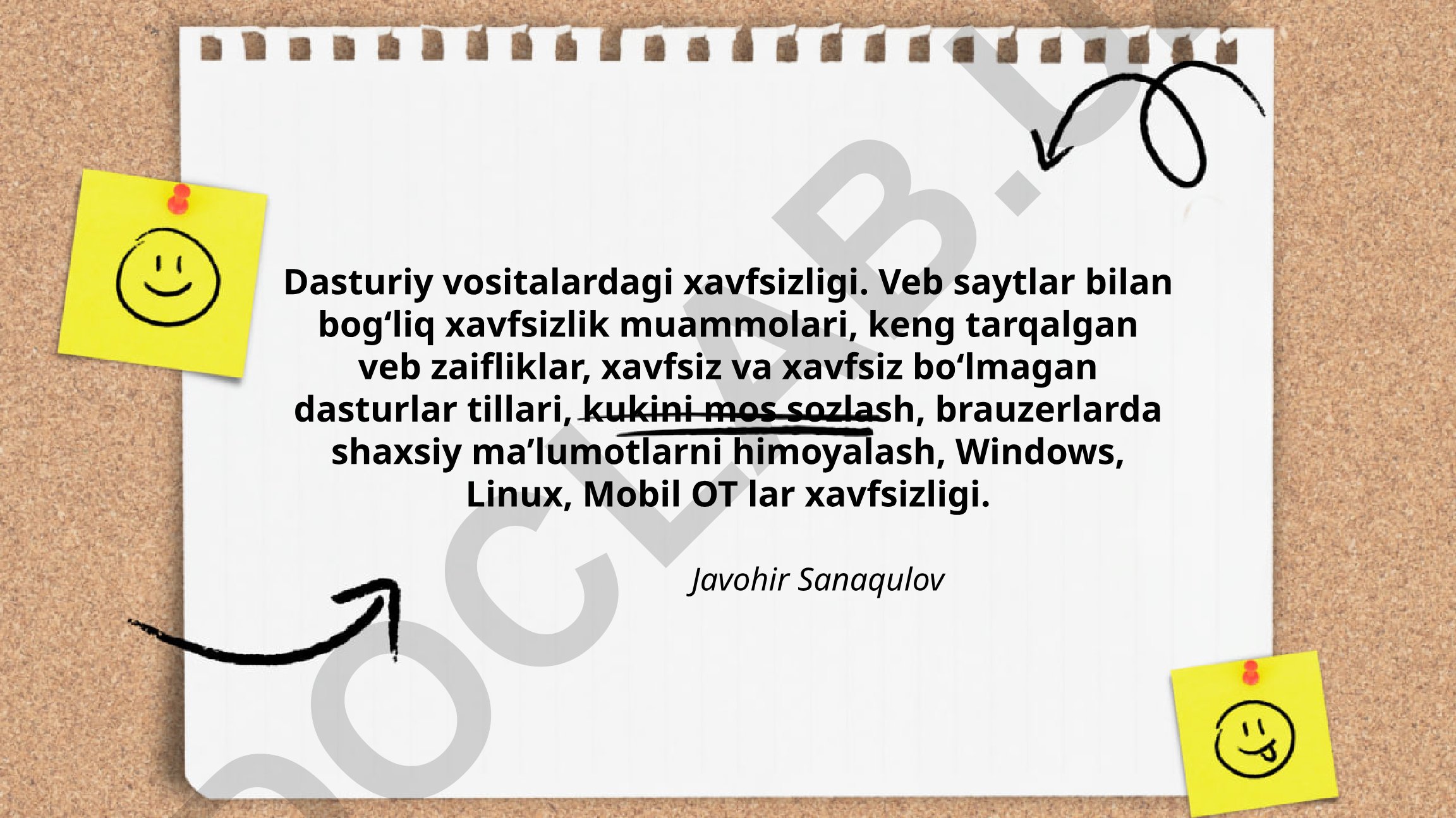 Dasturiy vositalardagi xavfsizlik va veb zaifliklar
