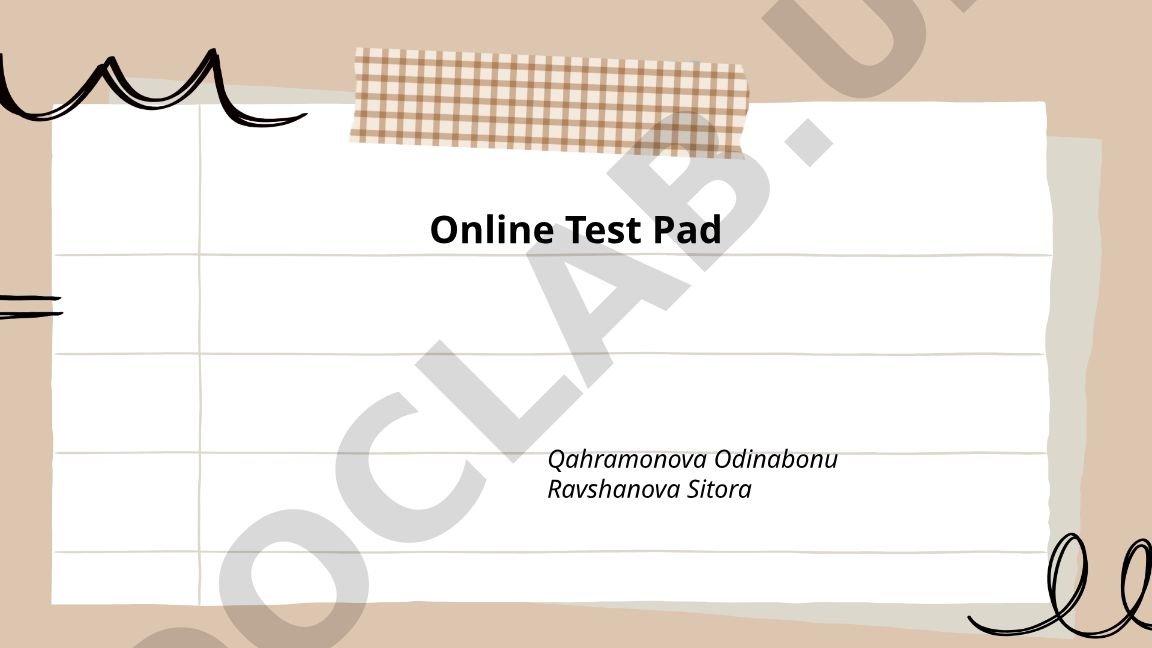 Online Test Pad platformasi: ro'yxatdan o'tish va test yaratish