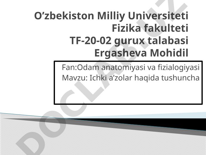 Ichki a'zolar haqida tushuncha