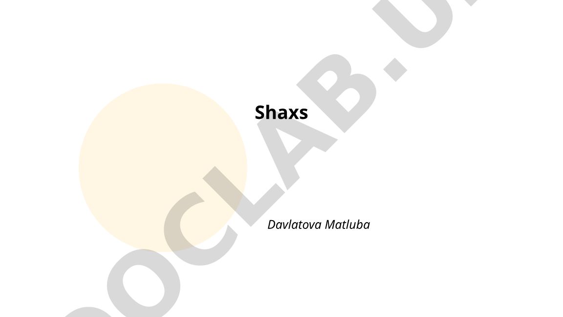 Shaxsning shakllanishi, o'z-o'zini anglashi va jamiyat bilan munosabatlari