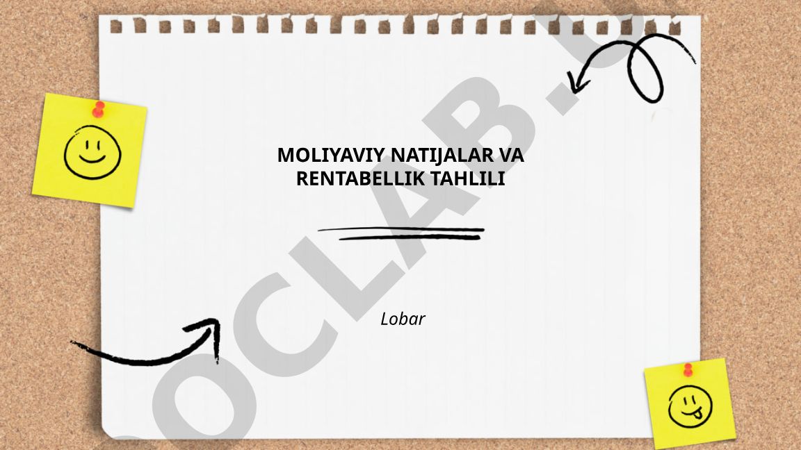 Moliyaviy natijalar va rentabellik tahlili