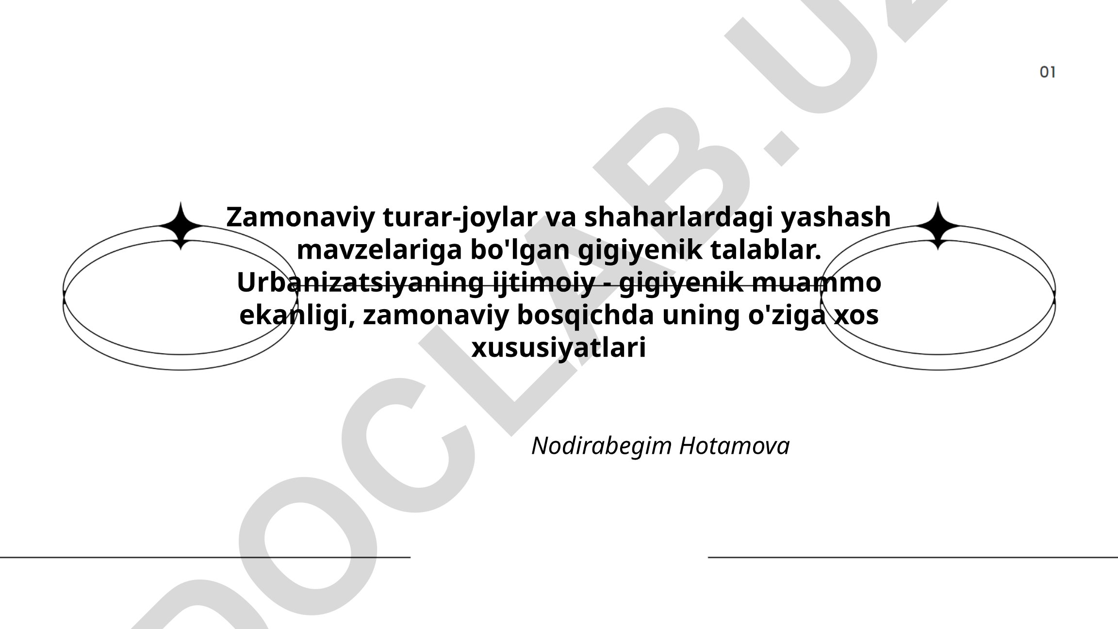Zamonaviy turar-joylar va shaharlardagi yashash mavzelariga bo'lgan gigiyenik talablar