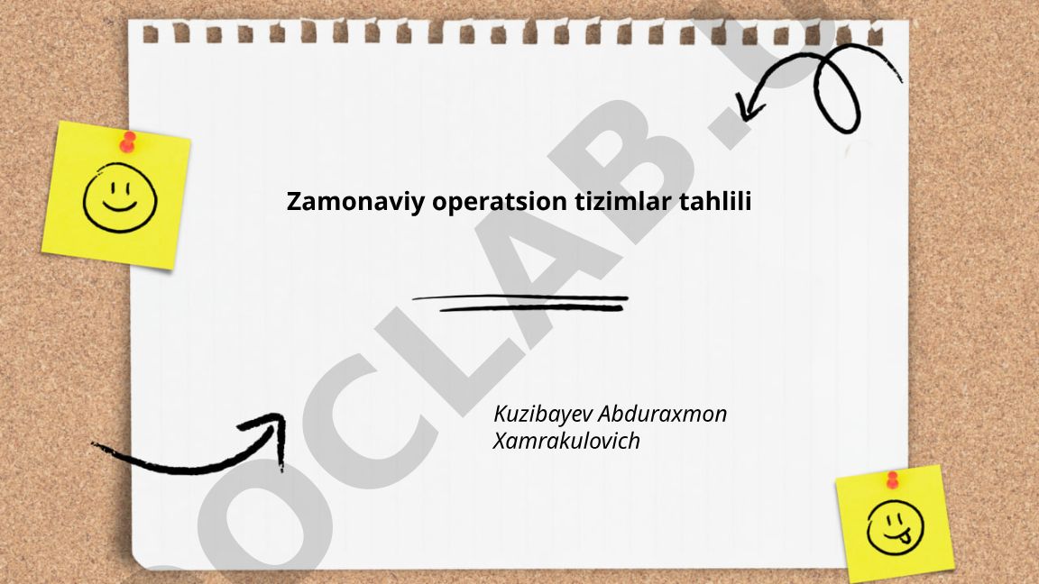 Zamonaviy operatsion tizimlar tahlili