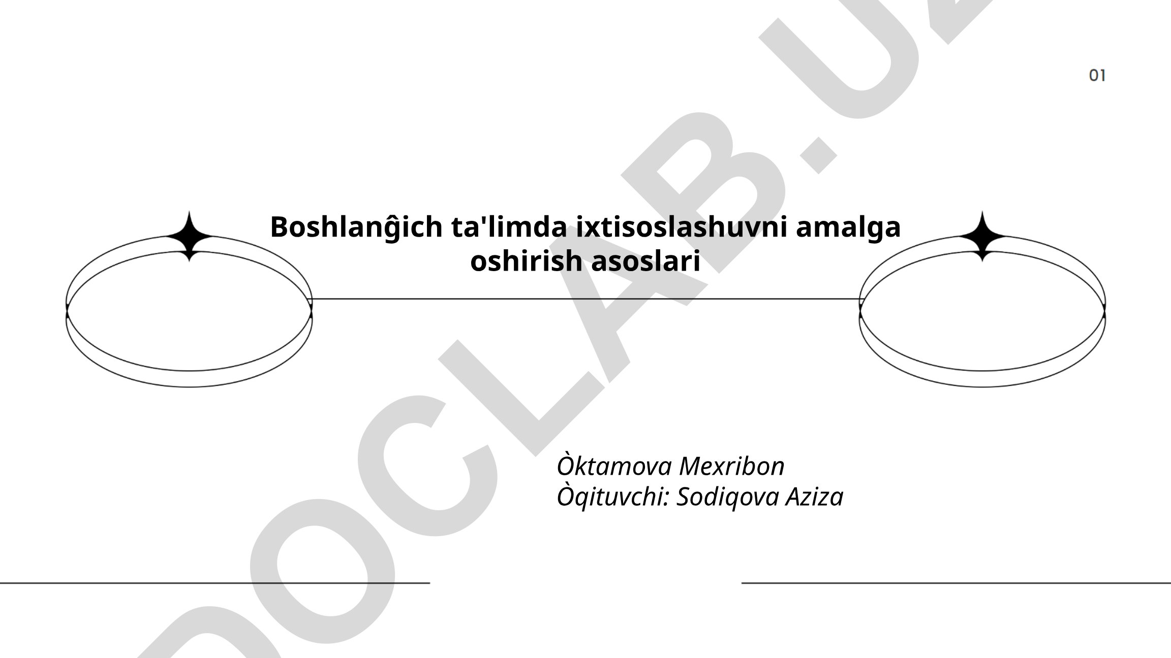 Boshlang'ich ta'limda ixtisoslashuvni amalga oshirish asoslari