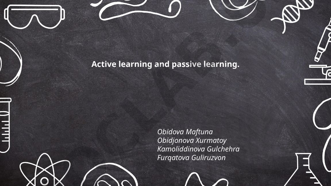 Active learning and passive learning: definitions, characteristics and benefits