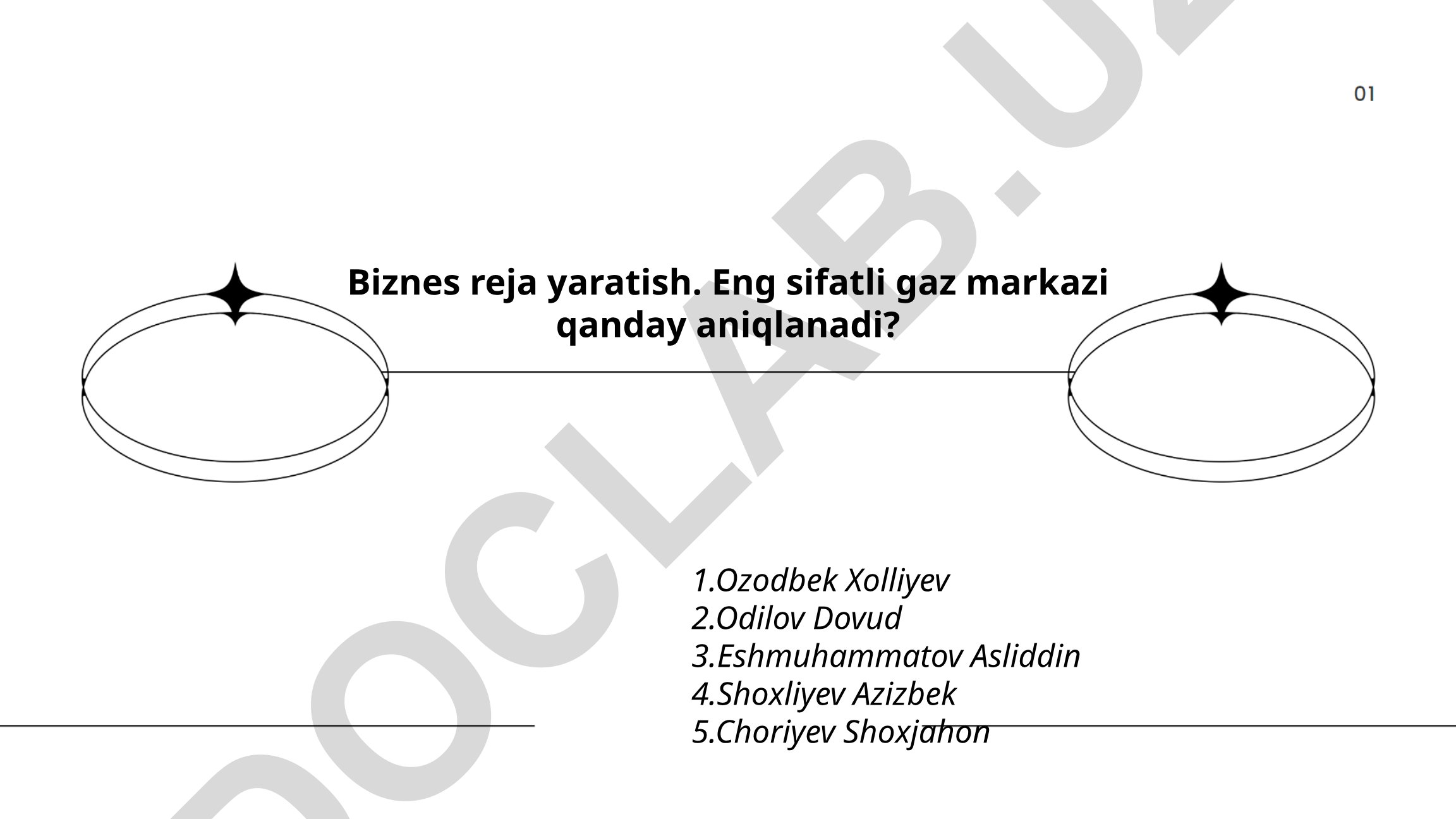 Eng sifatli gaz markazi uchun biznes reja