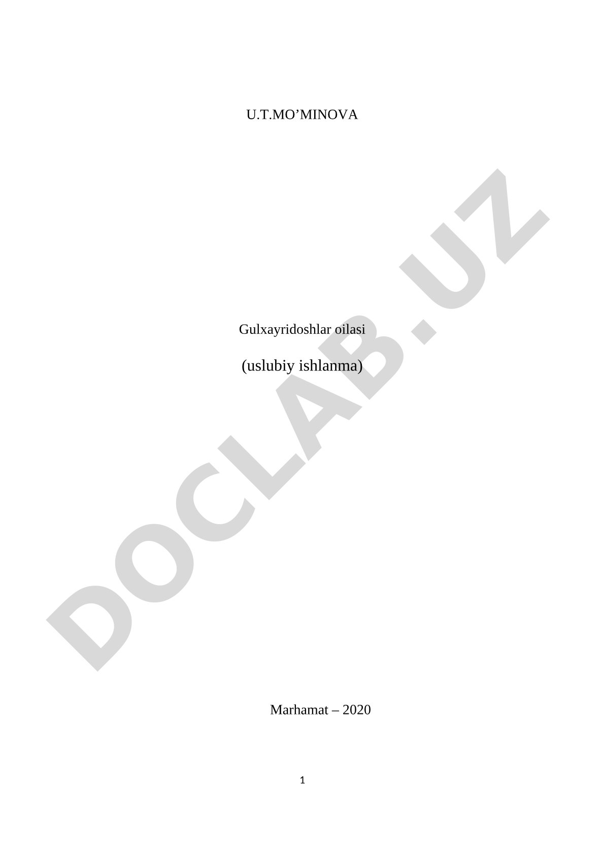 Gulxayridoshlar oilasi