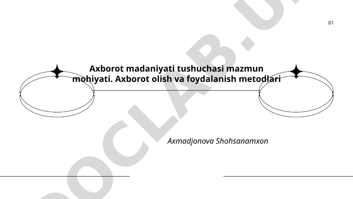 Axborot madaniyati tushunchasi va rivojlanishi