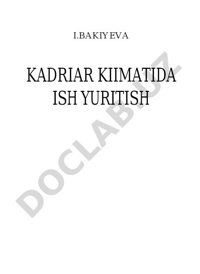 Kadrlar xizmatida ish yuritish