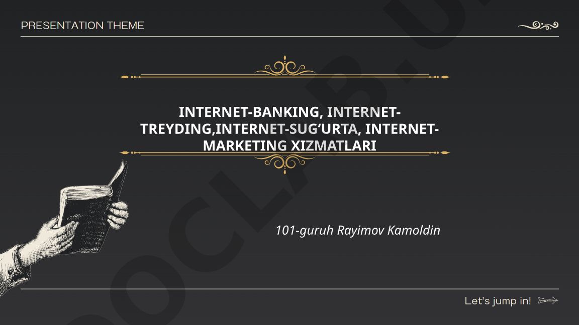 Internet-banking, Internet-treyding, Internet-sug'urta, Internet-marketing xizmatlari