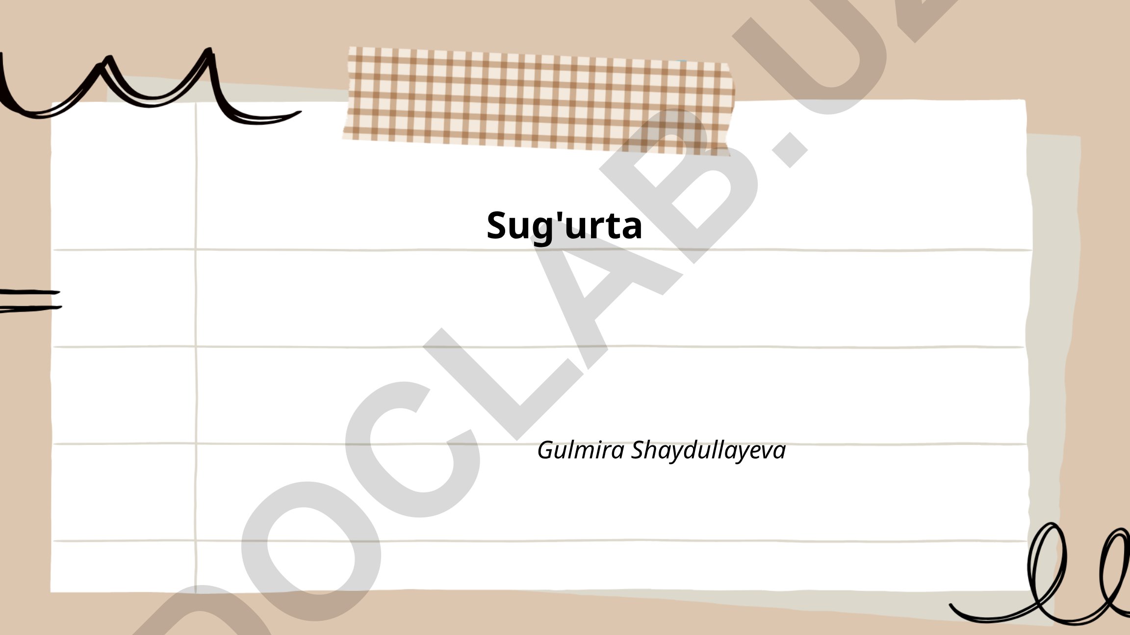 Sug'urta tushunchasi va turlari