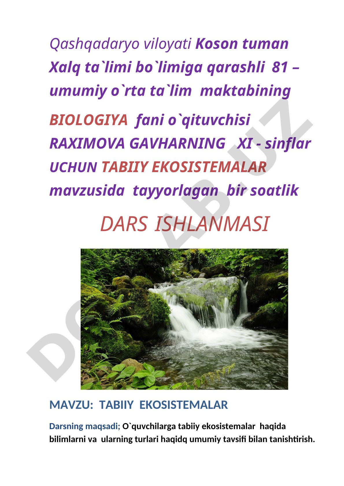 Tabiiy ekosistemalar