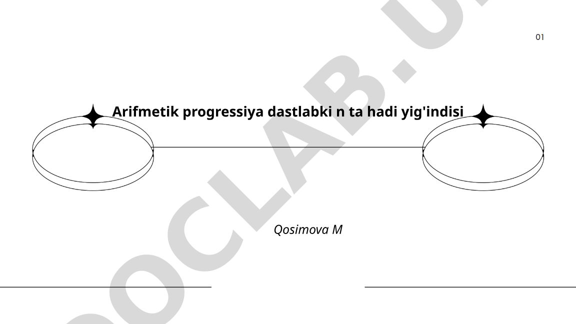 Arifmetik progressiyaning dastlabki n ta hadi yig'indisi