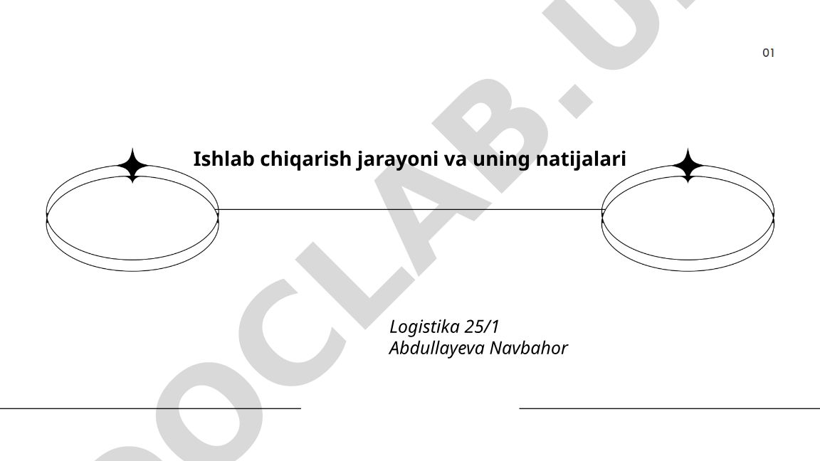 Ishlab chiqarish jarayoni va uning natijalari