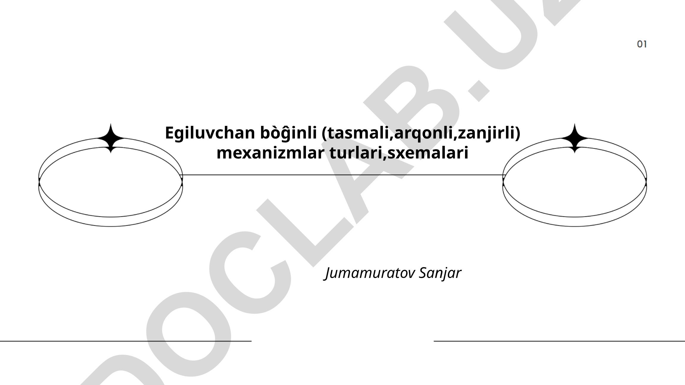 Egiluvchan bòĝinli (tasmali, arqonli, zanjirli) mexanizmlar turlari va sxemalari