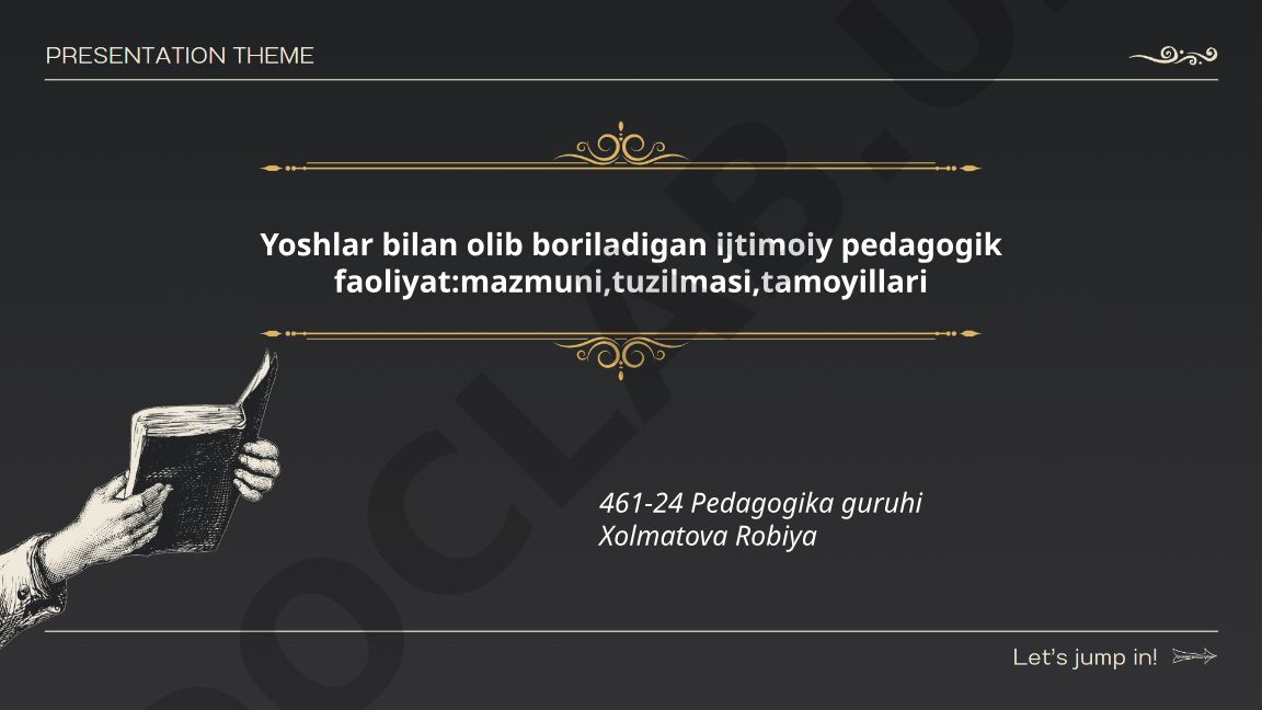 Yoshlar bilan olib boriladigan ijtimoiy pedagogik faoliyat: mazmuni, tuzilmasi, tamoyillari