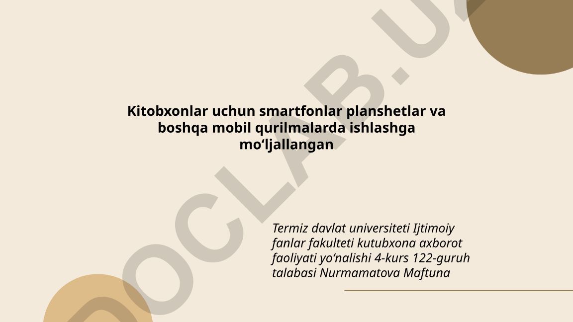 Mobil qurilmalar uchun elektron kitob ilovalari dizayni va optimallashtirish